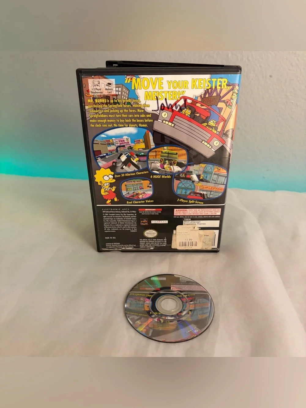 Nintendo Gamecube Simpsons Road Rage - No Manual 2001 Tested & Works Videogame